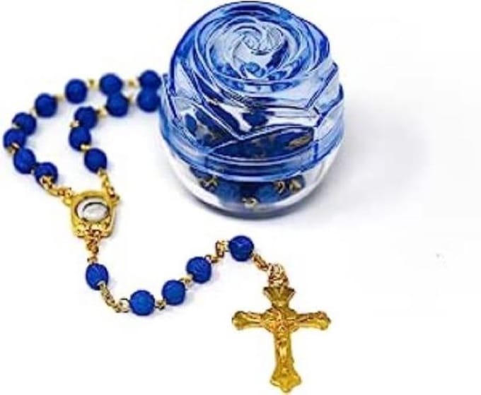 Rozenkrans Lourdes Blauw Met Lourdes Water.(6321)