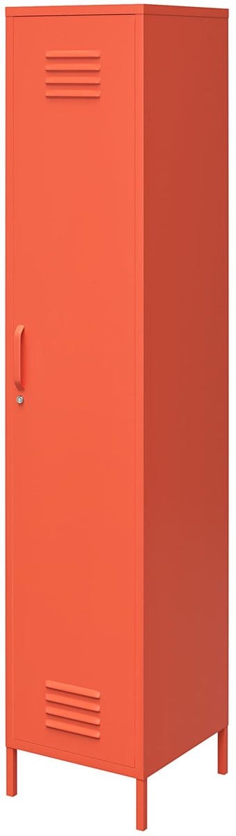 Notio Living Cache Hoge Kast – Metaal Oranje – 1 Deur – Moderne Opbergkast