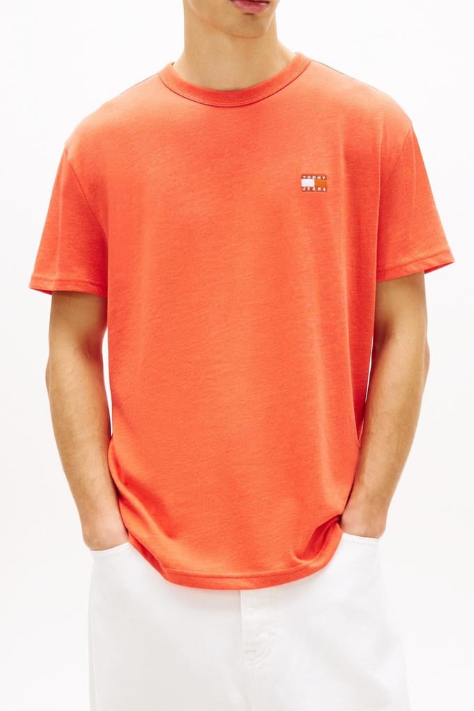 Tommy Hilfiger Tjm Regular Badge Tee Horizon Heather Größe: S | Basic T-Shirts Outlet | Herren