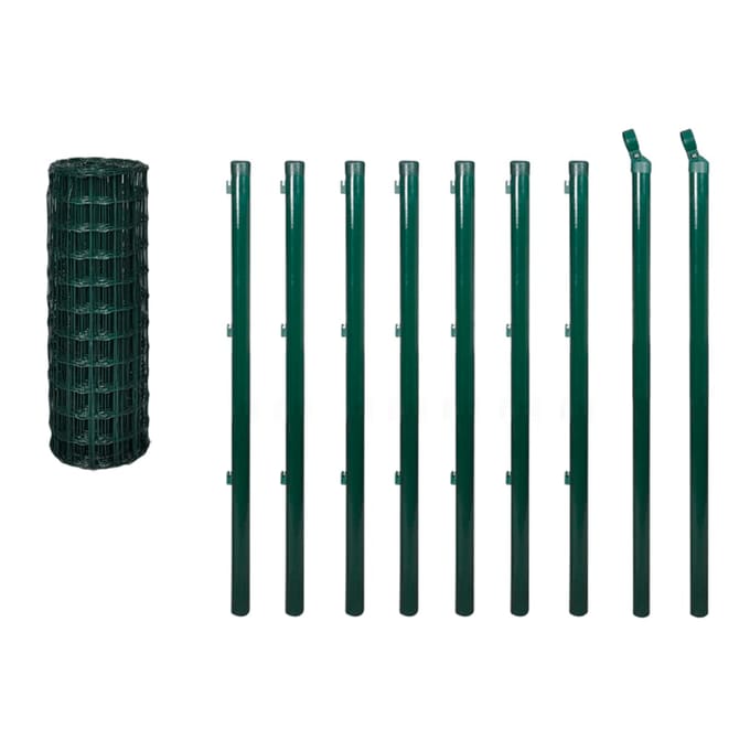 vidaXL - Eurohek - 10x1,0 - m - staal - groen