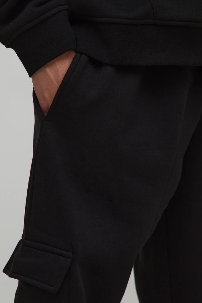 Basis cargo jogger met rechte pijpen | Black | Size Medium