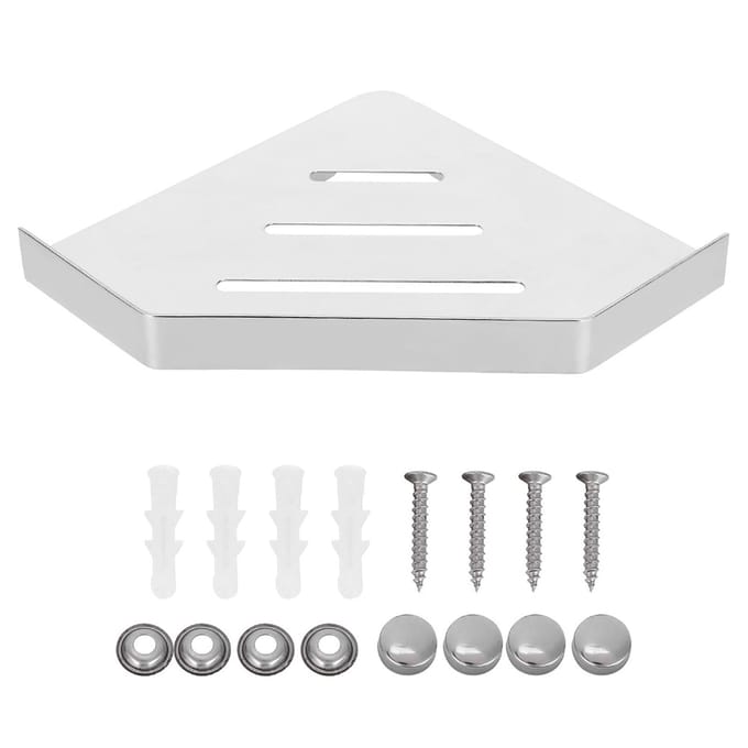 Wandgemonteerd Douche Hoekplank Opbergrek Organizer Houder Container voor Badkamer Pons Type white