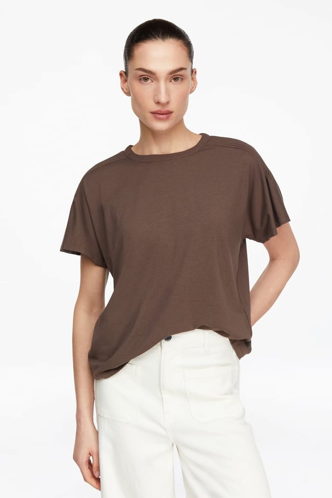 Comma  T-shirts Brown Talla: 46 | Camisetas de Seda Outlet | Mujer | Marrón