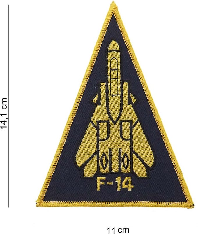 Embleem stof F-14 groot geel