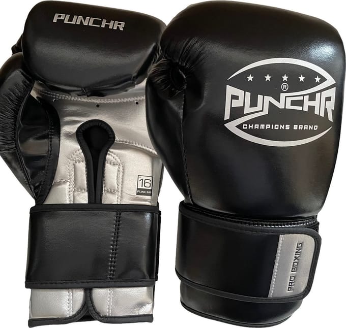 PunchR™ Pro Range Bokshandschoenen Zwart Zilver - 12 OZ
