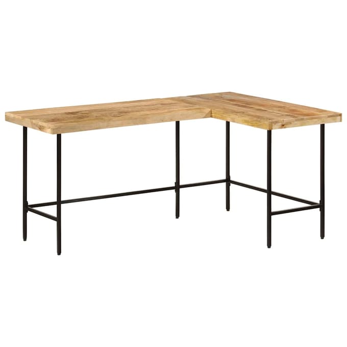 vidaXL - Bureau - 165x110x77 - cm - massief - mangohout - en - ijzer