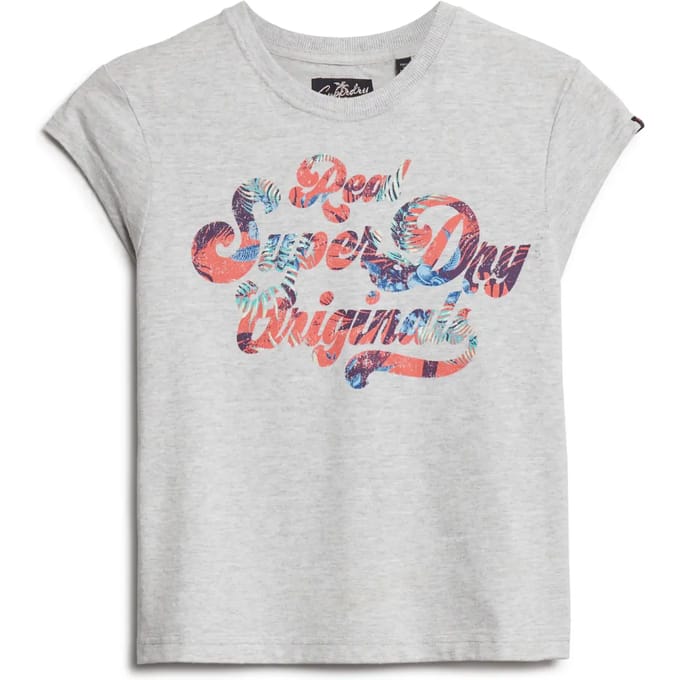 T-shirt Korte Mouw Superdry T-shirt Floral Scripted à Mancherons