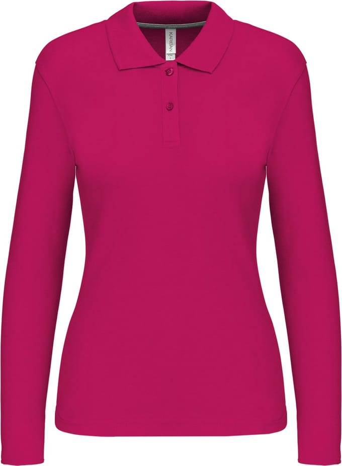 Kariban Damespolo lange mouwen K244 - Fuchsia - M