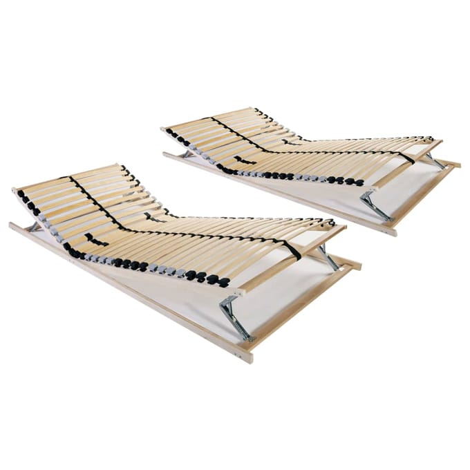 vidaXL - Lattenbodems - 2 - st - met - 28 - latten - 7 - zones - 80x200 - cm