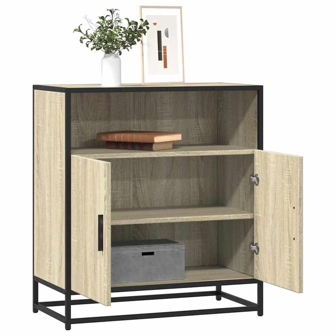 vidaXL - Dressoir - 68x35x76 - cm - bewerkt - hout - sonoma - eikenkleurig