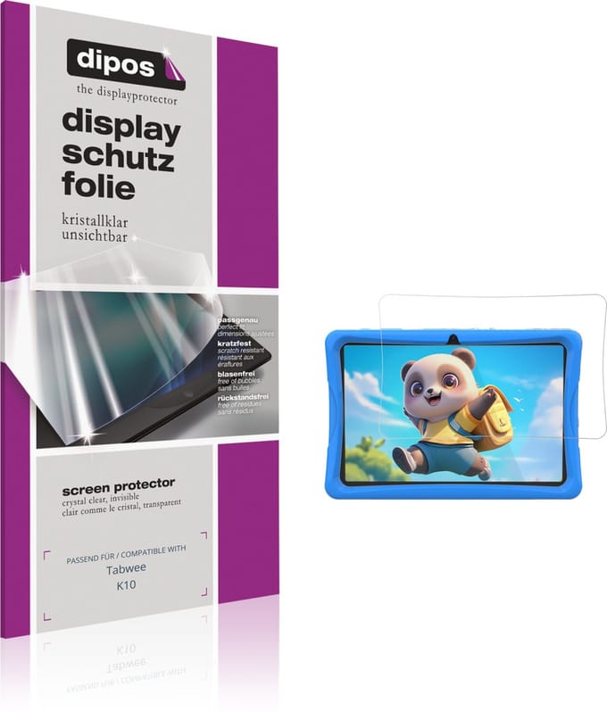 dipos – 2x Beschermfolie geschikt voor Tabwee K10 | Krasbestendige & heldere Screenprotector Ultra-Thin