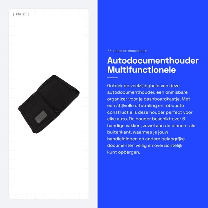 Dailygoods- Autodocumenthouder Robuuste Constructie - Multifunctionele Organizer - 6 Vakken - Dashboardkastje - Universeel - Stijlvolle Uiterlijk - Handschoenenkastje-organizer