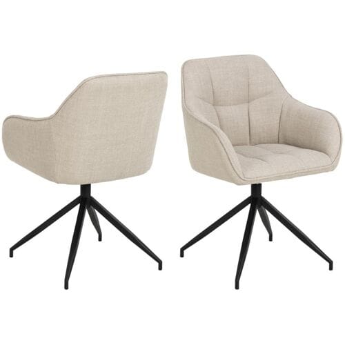 Eetkamerstoel Parma Basel Met Armleuning Beige - Giga Living