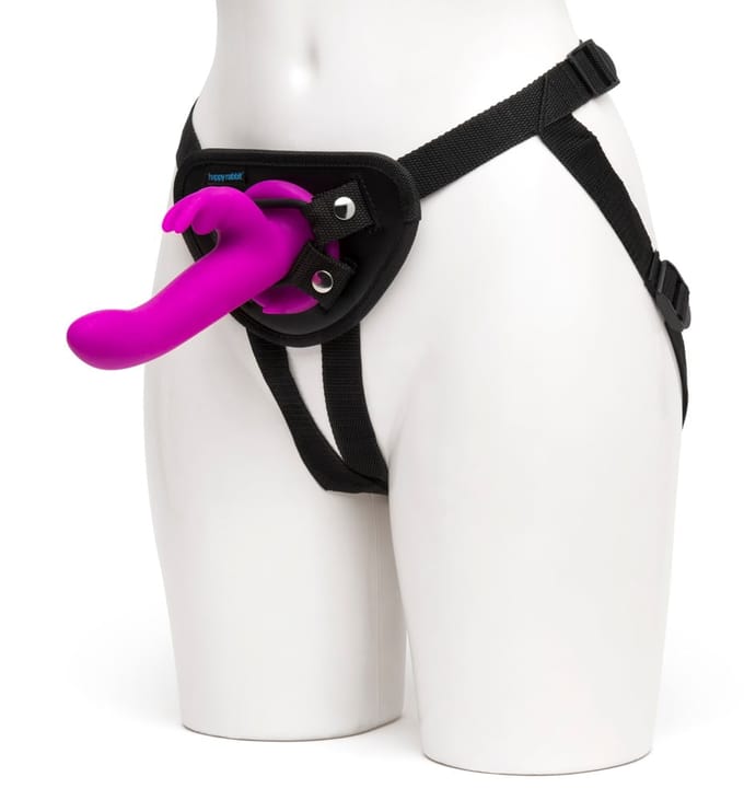 Happy Rabbit - Vibrating Strap-On Harness Set Paars - Vibrator