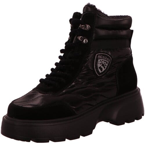 Blauer Leren enkellaarsjes 03
