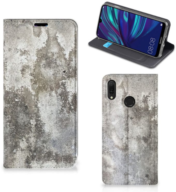Huawei Y7 hoesje Y7 Pro (2019) Standcase Beton Print