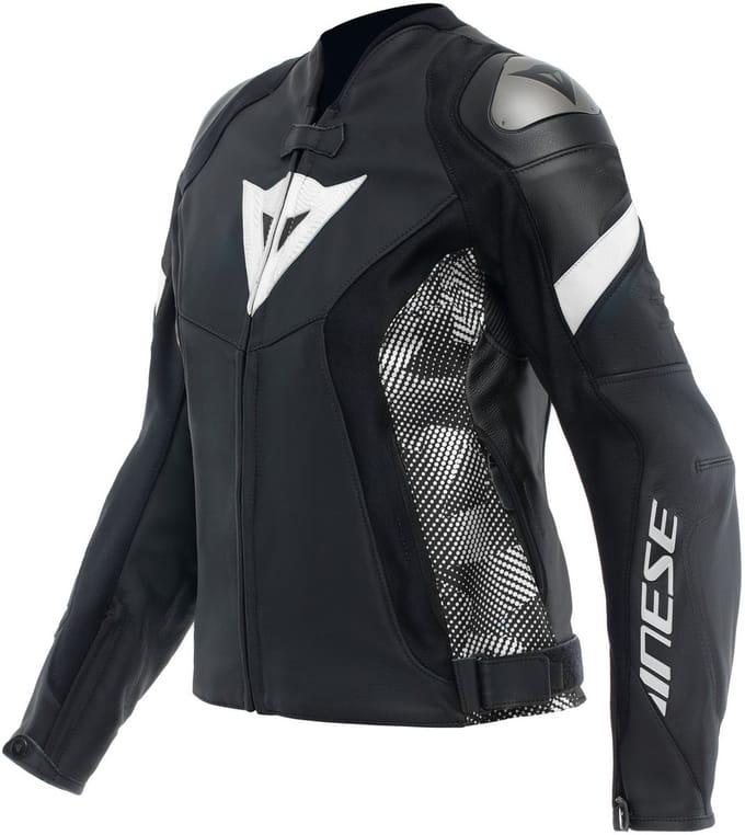 Dainese Avro WMN Leren 5 Jas Zwart Zwart Wit - Jas
