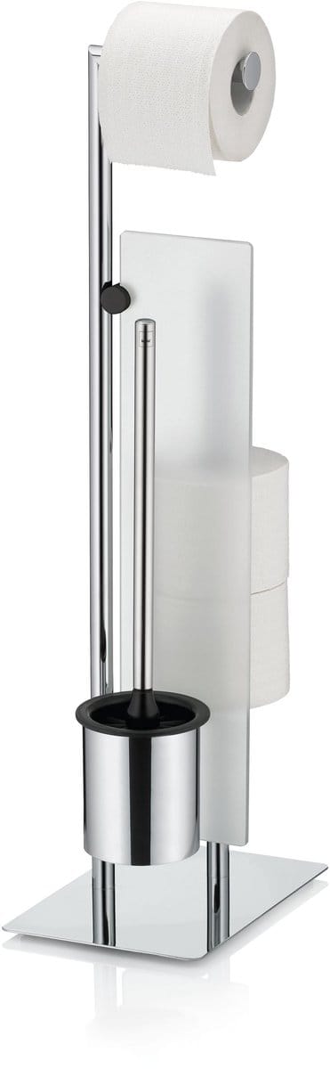 Wc-borstel en Toiletrollen houder, Zilver - Kela | Style