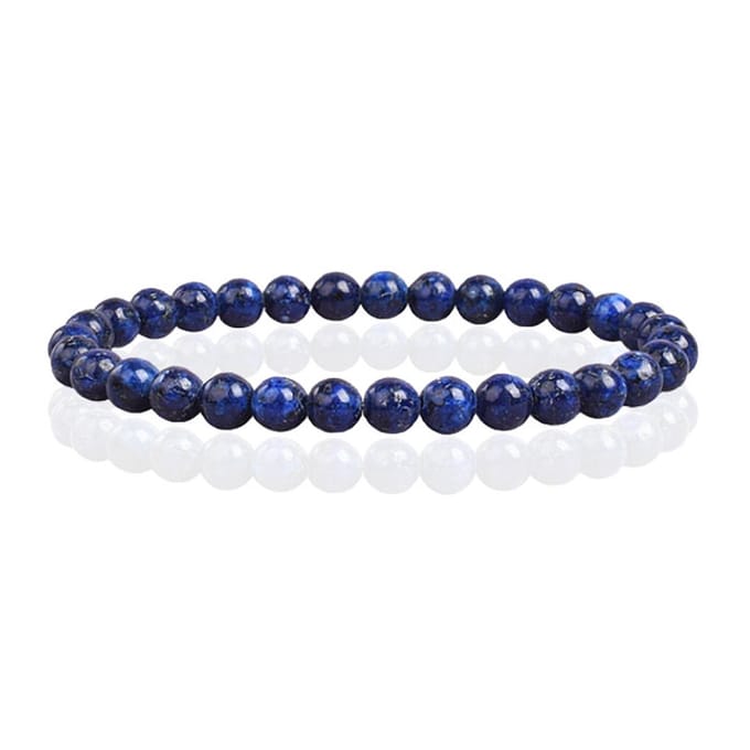 6mm Memphis Natuursteen Armband - Lapis Lazuli