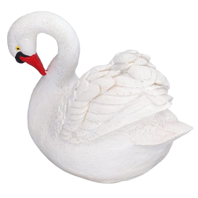 Hars Witte Zwaan Beeldje Hars Witte Gans Standbeeld voor Buitentuin Tuindecoratie white