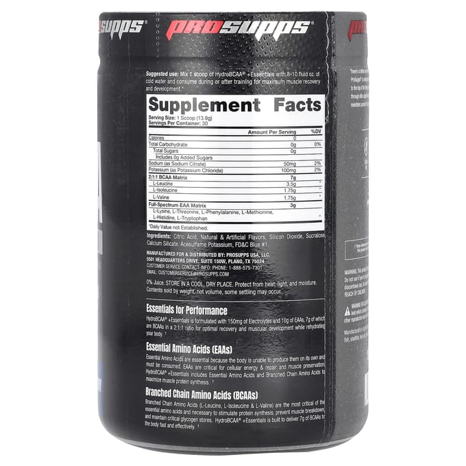 ProSupps, Hyrdo BCAA Plus Essentials, Framboise Bleue, 14,6 oz (414 g)