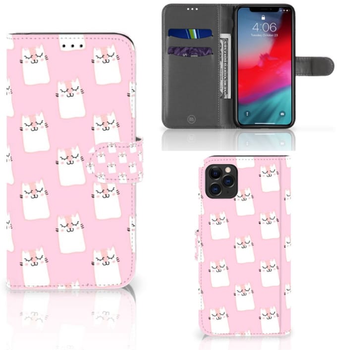 Apple iPhone 11 Pro Max Telefoonhoesje met Pasjes Sleeping Cats