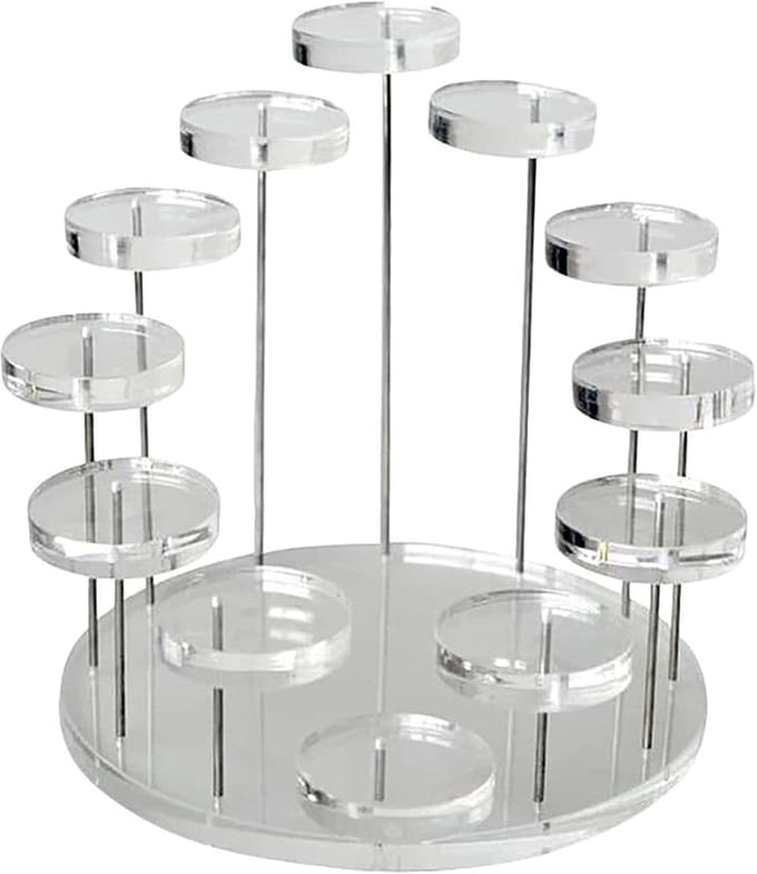 Acryl Ring Display - Oorbelhouder Hanger - Sieraden Tonen - Meerlaags Ontwerp - Desktop Formaat - Transparant