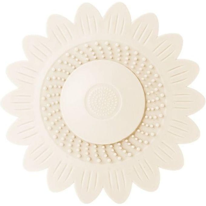 Cache Bonde de Sol Filtre à Cheveux Drainage Désodorisant Cache Bonde de Lavabo Attrape Cheveux Tapis de Sol en Silicone Quincaillerie blanc