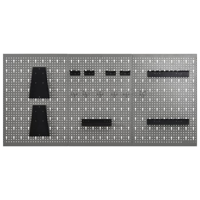 vidaXL - Gaatjespaneel - wandgemonteerd - 3 - st - 40x58 - cm - staal