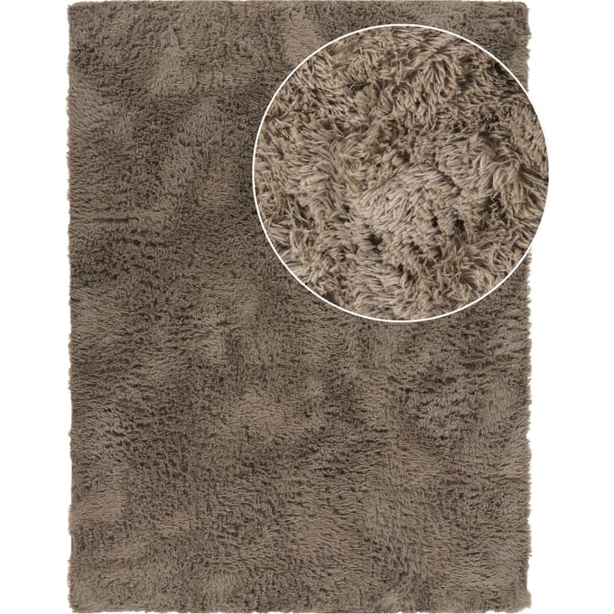 Hoogpolig tapijt Silvana taupe 80x150 cm