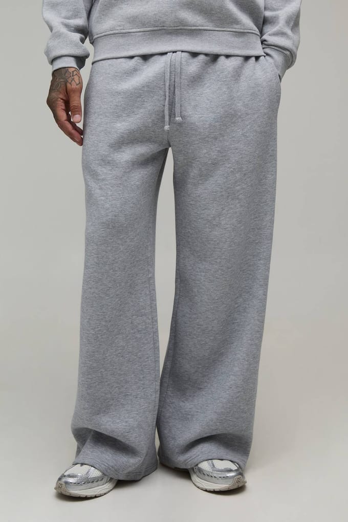 Lange Essentiële Wijde Pijpen Joggingbroek | Grey Marl | Size Small