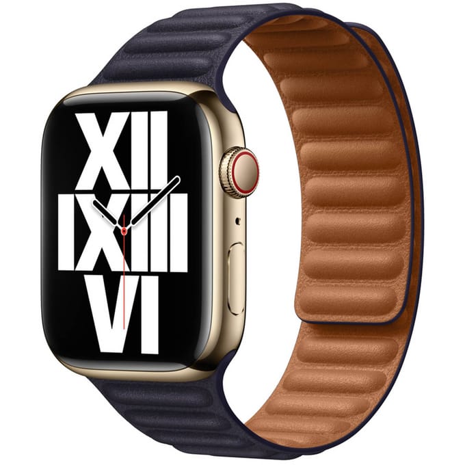 Leather Link bandje voor de Apple Watch | 44/45/46/49 mm - Maat M/L - Ink