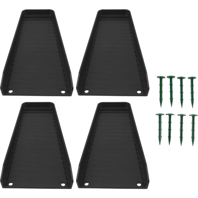 4 PCS Bloc d'éclaboussures de descente de toit Extensions de descente de toit de gouttière Pluvière Rallonge de descente de toit fixable avec 8 noir
