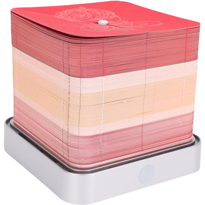 Rozenboeket 3D Memoblok met Licht 2026 Kalender Papier Snijden Hand Scheuren 3D Kunst Notitieblok Sculptuur voor Bureau Decoratie rood