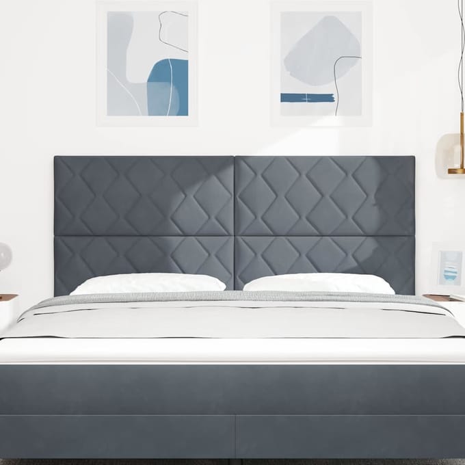 vidaXL - Hoofdbord - Donkergrijs - 180 - cm - Fluweel