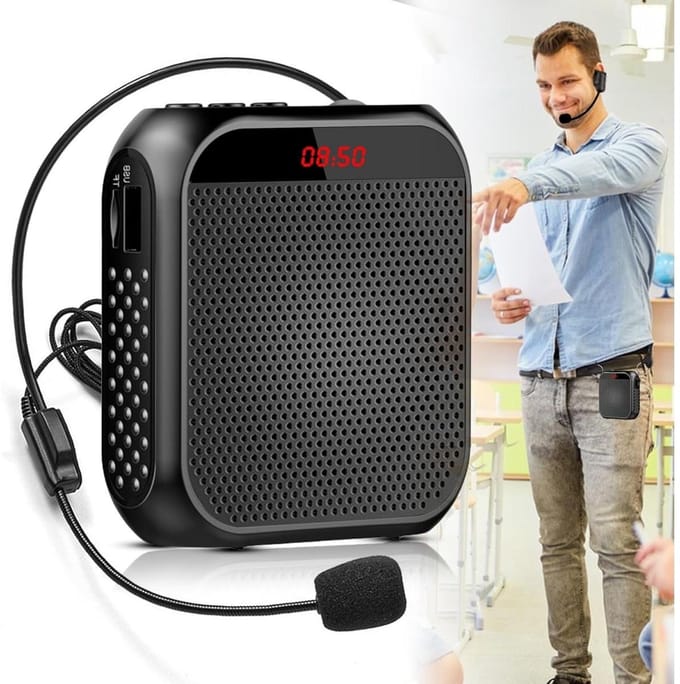 GELLDG Draadloze megafoon - met microfoon - stemversterker - oplaadbaar - draagbare luidspreker - 2200mAh batterij - mini - geschikt voor trainers, docenten en gidsen