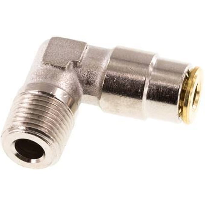 4mm x R1/8'' 90 graden L-verbinding Messing Insteekfitting Buitendraad Hoge Druk NBR [2 Stuks]