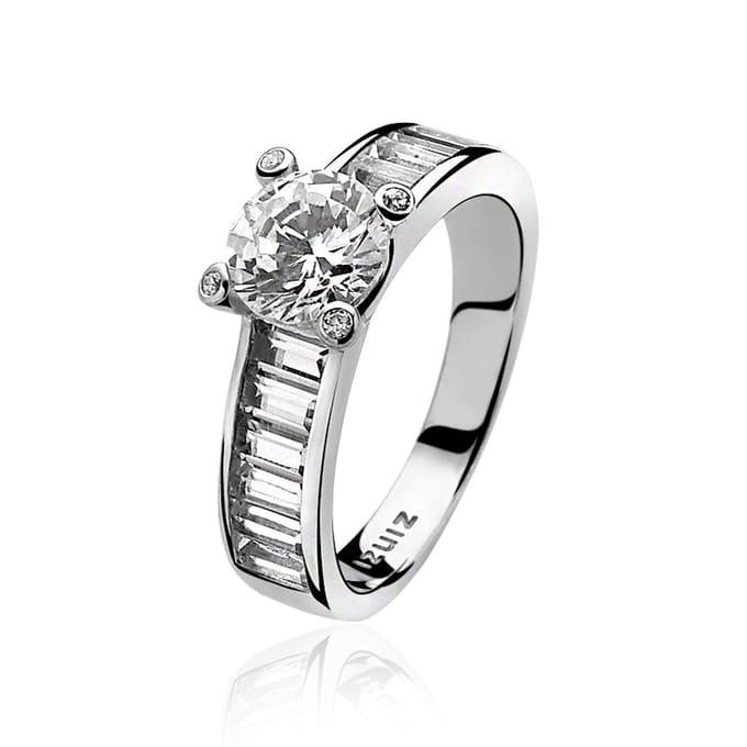 ZINZI zilveren ring wit ZIR775