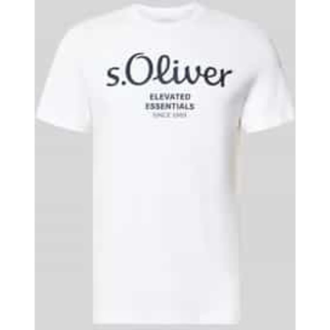 regular fit T-shirt van puur katoen model 'BASIC TEE BIG LOGO'
