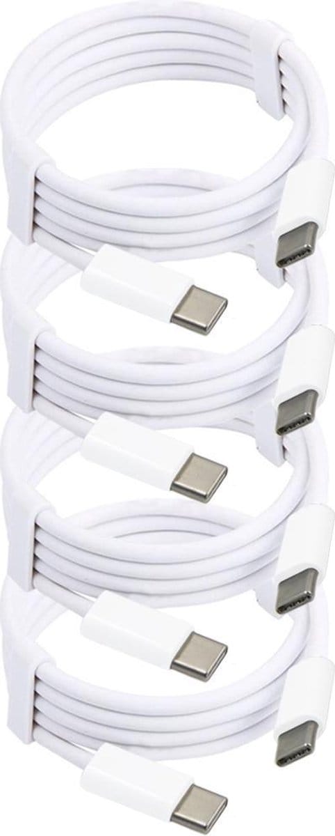 MMOBIEL 4x USB - C naar USB - C Oplaad Kabel 2 meter Wit - voor Telefoon / Tablet / Laptop