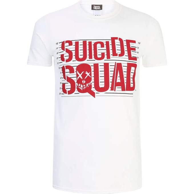 Suicide Squad Line Up Logo Heren T-Shirt - Wit - S