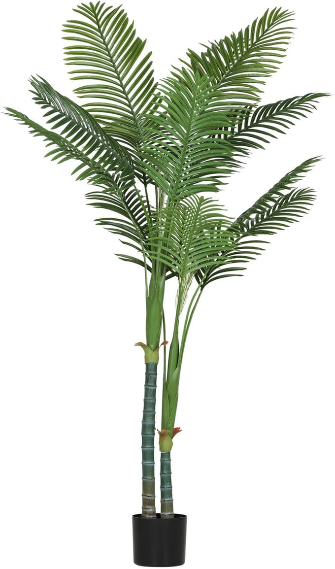 HOMCOM Kunstpalm - Kunststof - 18x18x180cm - Groen