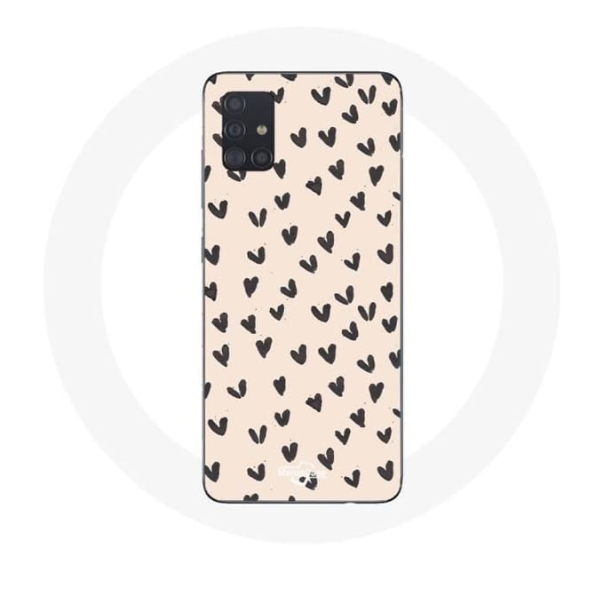 Hoesje voor Samsung Galaxy A71 Abstracte zwarte harten textuur achtergrond