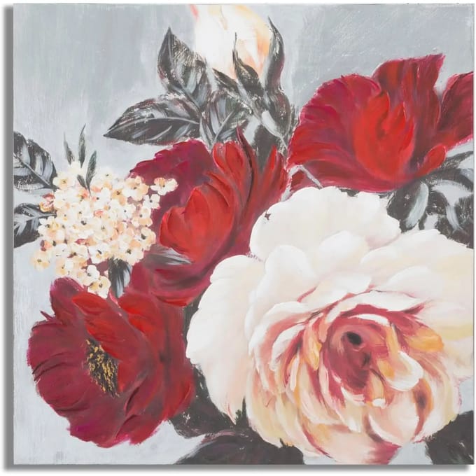 Schilderij Handmade Wall Painting Flower Square 90×3,7×90 cm