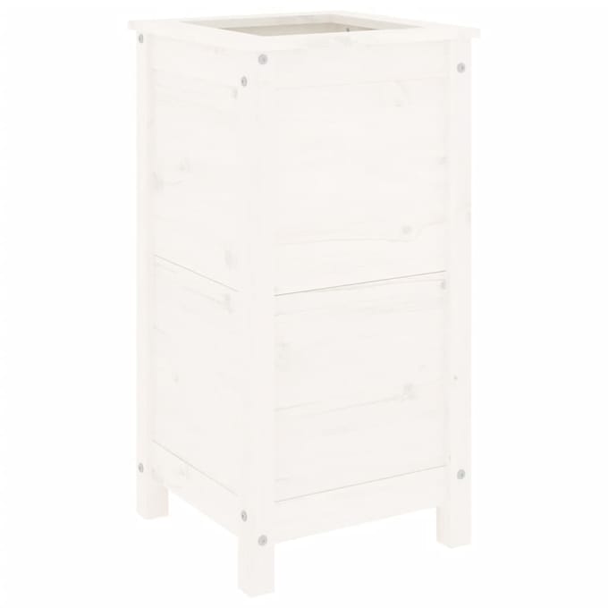 vidaXL - Plantenbak - 40x40x78 - cm - massief - grenenhout - wit