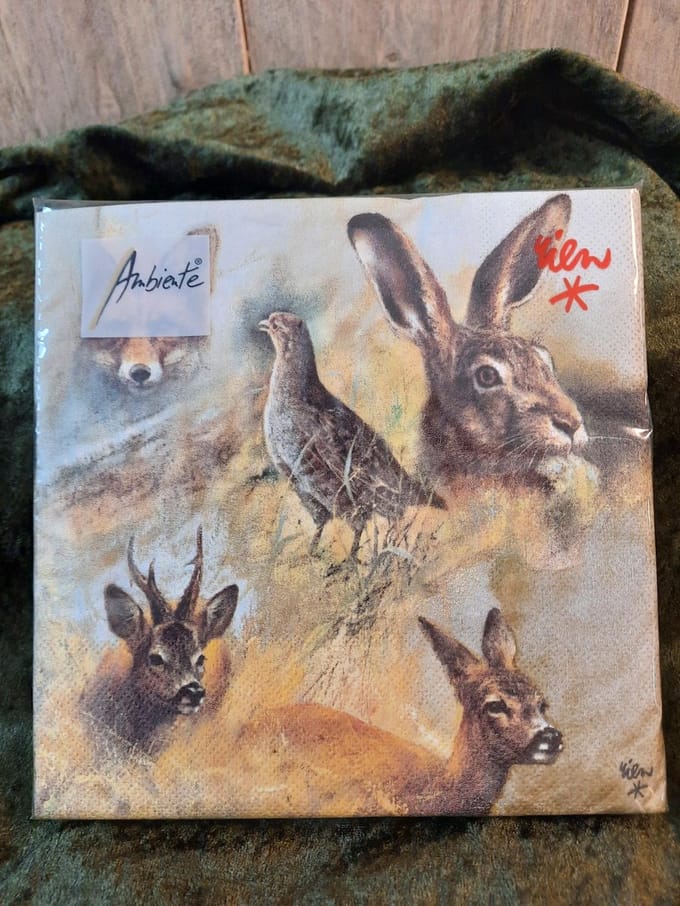 Ambiente - Servetten - 33 x 33 cm - Wild Animals Collage - Herfst - Najaar