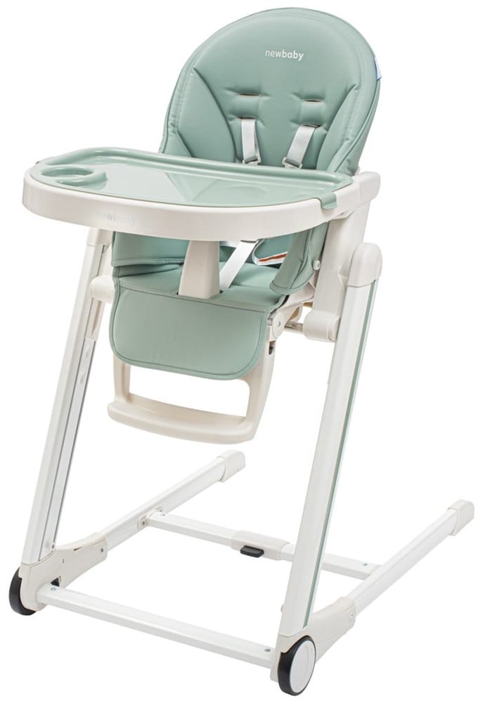 New Baby Muka kinderstoel groen eco-leer - Verstelbare eetstoel