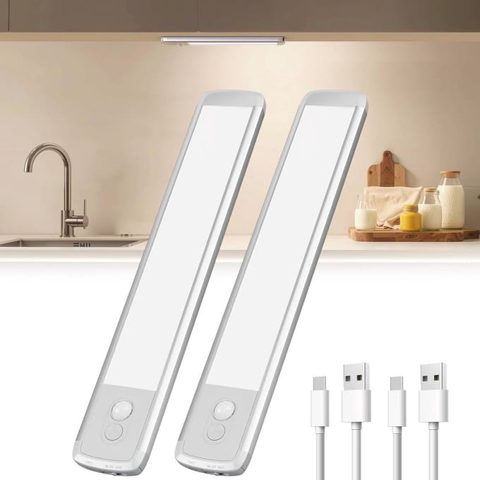 Dimbare LED Kastlamp met Bewegingssensor en USB-C Opladen - 2 Stuks