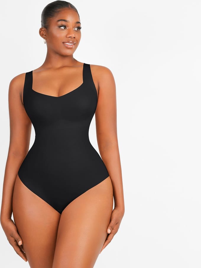 Seamless Bodysuit Shapewear - Mouwloos - zwart - XXL