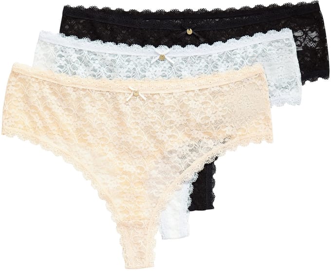 TruYou - Dames - TruYou strings set van 3 transparant kant - Zwart - Maat 58+